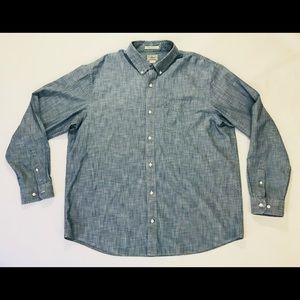 LL Bean Denim Shirt Mens Size XL Blue LS Button up